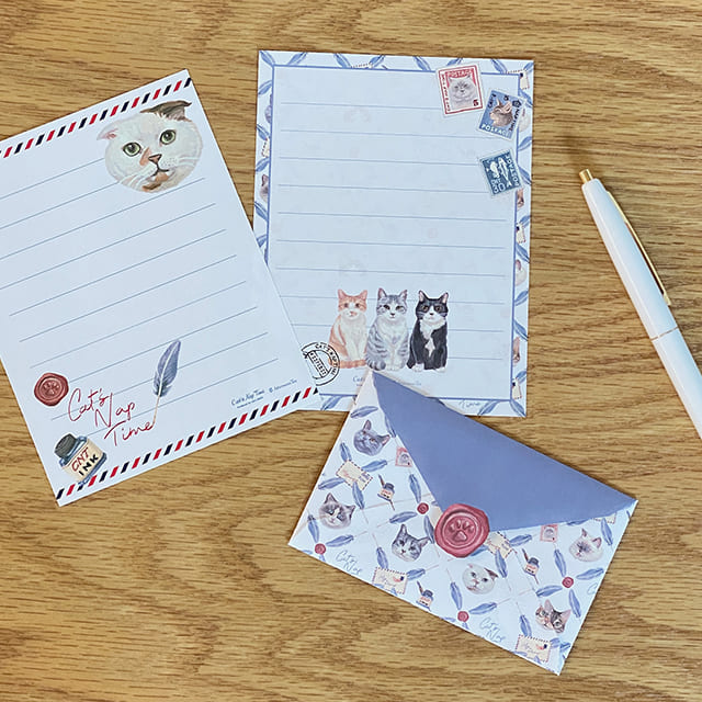 【Cat’s NapTime】手紙を書こう！ミニレターセットダウンロード