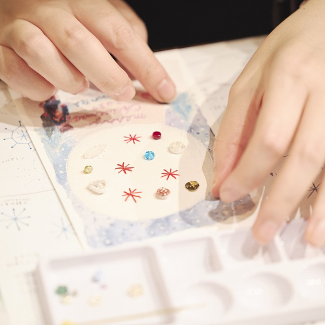 【レポート】SONODA CHIHIROさんと「紙刺繍とヴィンテージビーズでクリスマスカードを作ろう!」