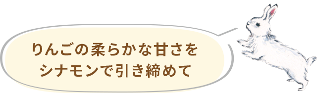 りんごの柔らかな甘さをシナモンで引き締めて