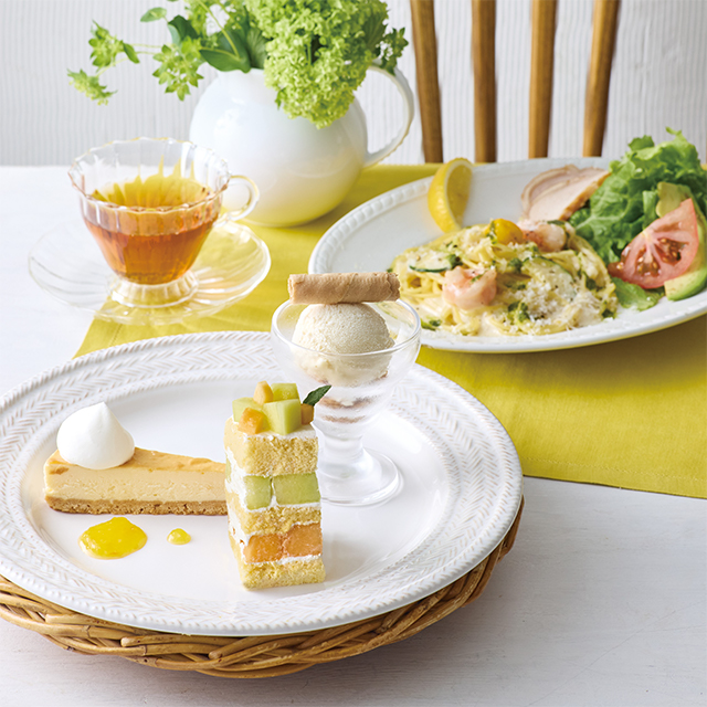 選べるパスタとアフタヌーンティーのセット（ダブルメロン）（6/5～7/2）