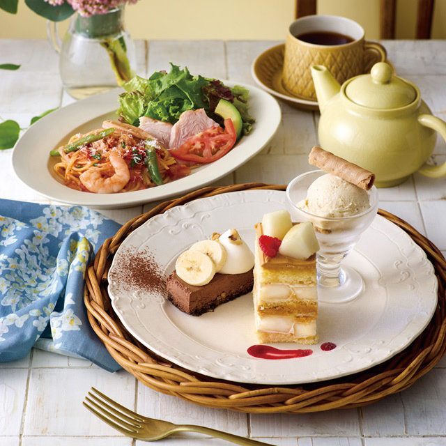 選べるパスタとアフタヌーンティーのセット（ラ・フランス）