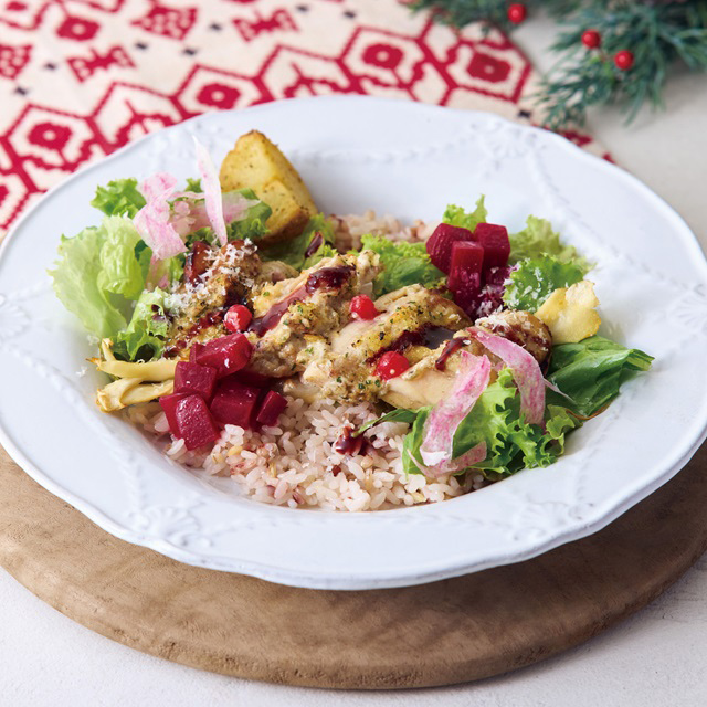 サラダライス　チキンのトリュフタルタル