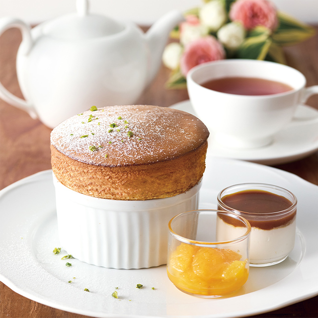 焦がしバターのスフレ　アールグレイとオレンジ＆キャラメル